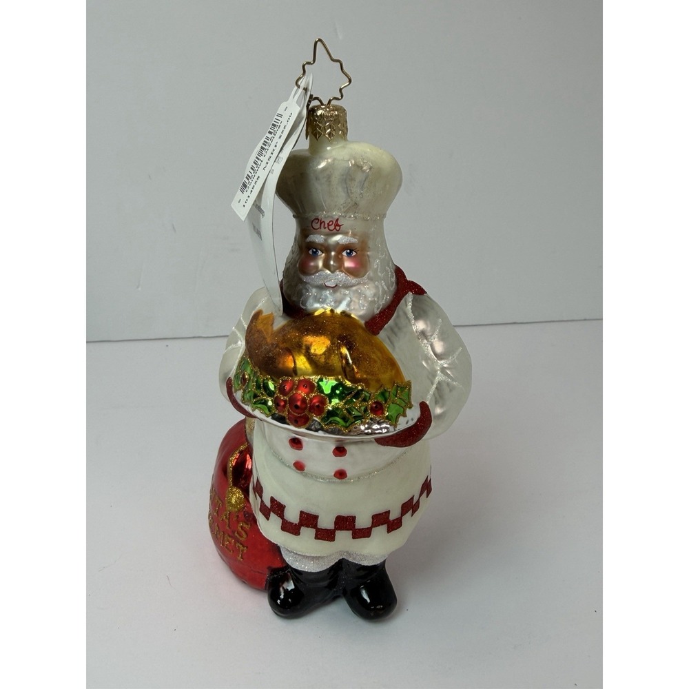Gourmet Greeting Christopher Radko Santa Chef Ornament 1014958‎ 2007